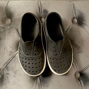 Kids Native Black Slip ons 12